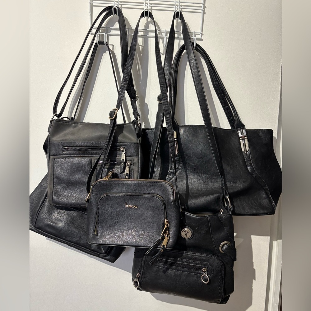 Black Purse Mystery Bundle 5 Purses In conditon 7/10 to 9/10 - Picture 1 of 1